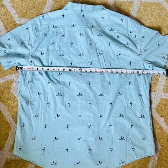 Goodfellow & Co XXL Short Sleeve Shirt Blue Tropical Birds NEW NWT SLIM - Picture 7 of 8